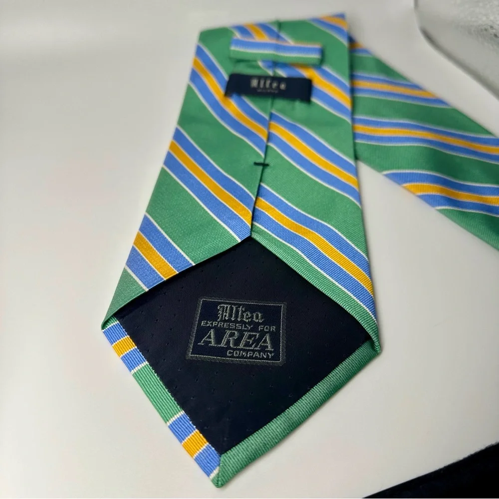 Untipped Aleta Milano Stripe Striped Silk Classic Tie 60”x4” for Area Co.